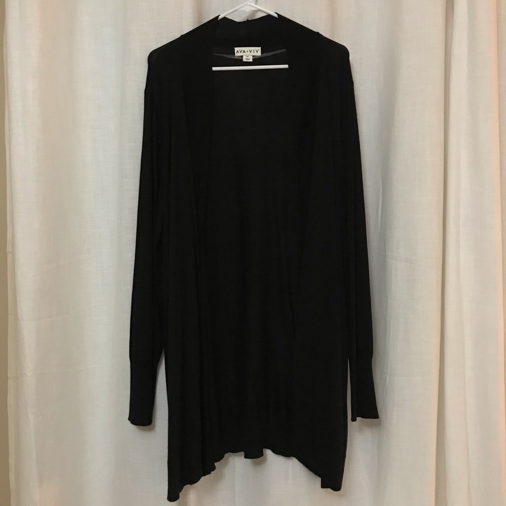 Ava & Viv 3X Black Knit Cocoon Cardigan Sweater